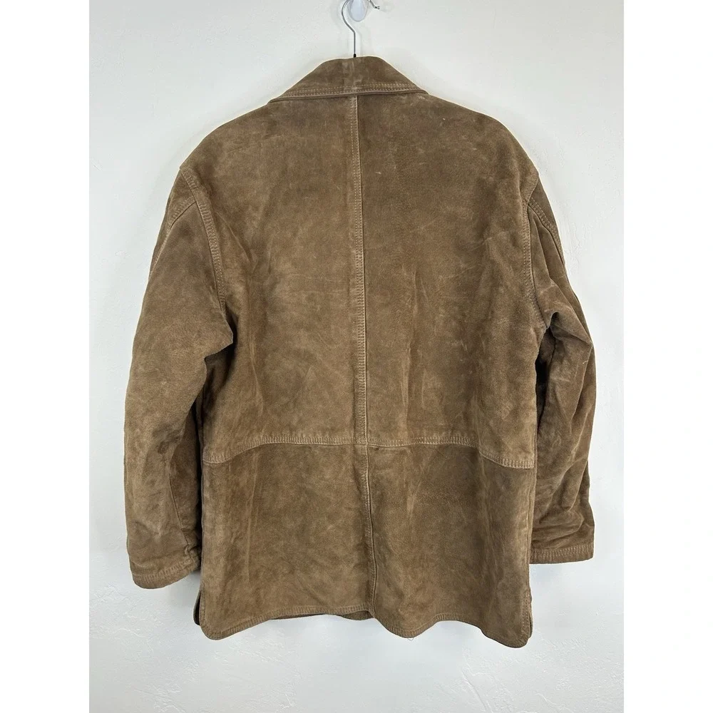 Ranch Cabin Leather Suede Brown Vintage Cowboy Cowgirl Jacket Size S USA Made